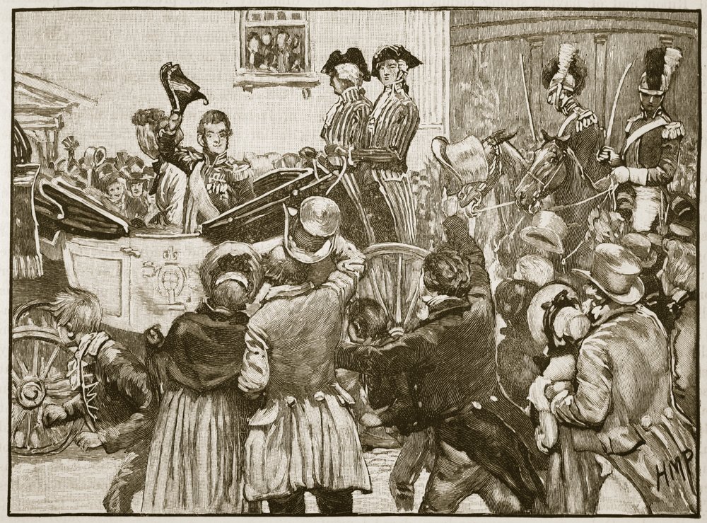 Lord Anglesey verlässt Irland, Kingstown, 1828, Illustration aus Cassells Illustrierter Geschichte Englands von English School
