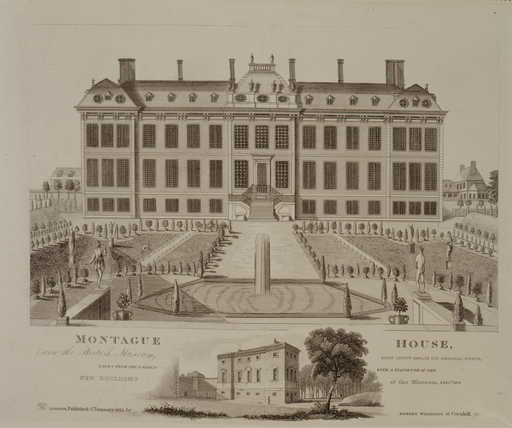 Montague House, jetzt das British Museum, 1813 von English School