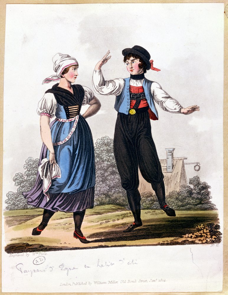 Bauerntanz in Eger, Böhmen, graviert von William Poole, 1804 von English School