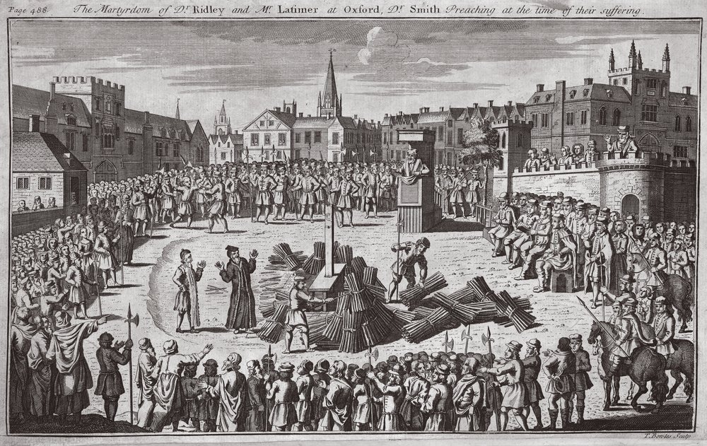 Das Martyrium von Dr. Ridley und Mr. Latimer in Oxford, Dr. Smith ...
