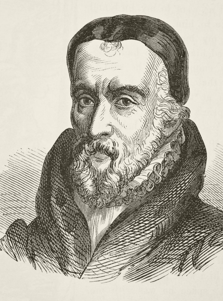 William Tyndale, aus „The National and Domestic History of England“ von William Hickman Smith Aubrey (1858-1916), veröffentlicht in London, ca. 1890 von English School
