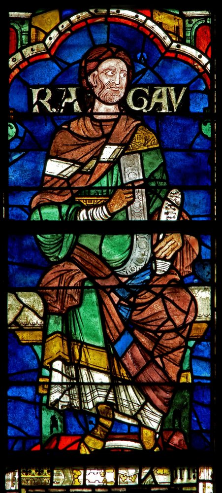 Fenster, das eine genealogische Figur zeigt: Ragau