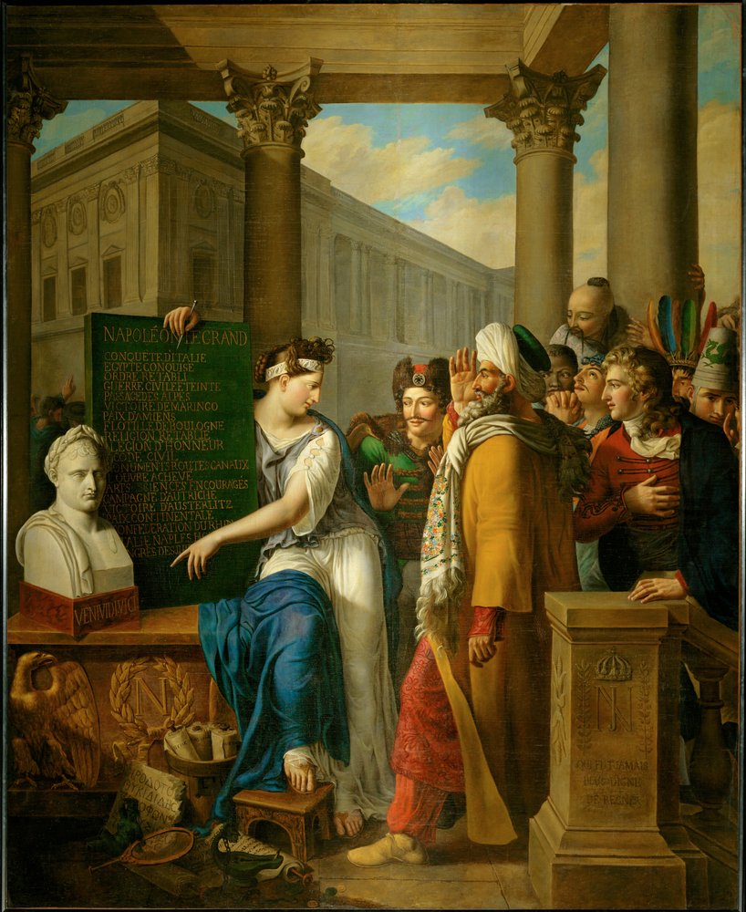 Allegorie auf den Ruhm Napoleons I. Die Muse Clio zeigt
