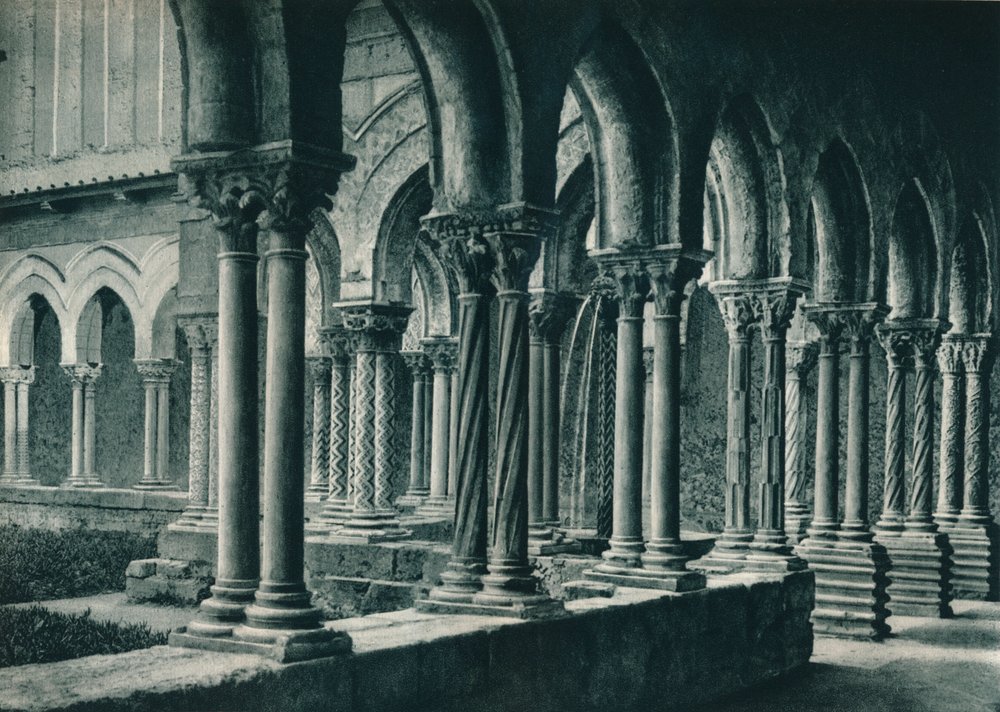 Kreuzgänge des Benediktinerklosters, Monreale, Sizilien, Italien von Eugen Poppel