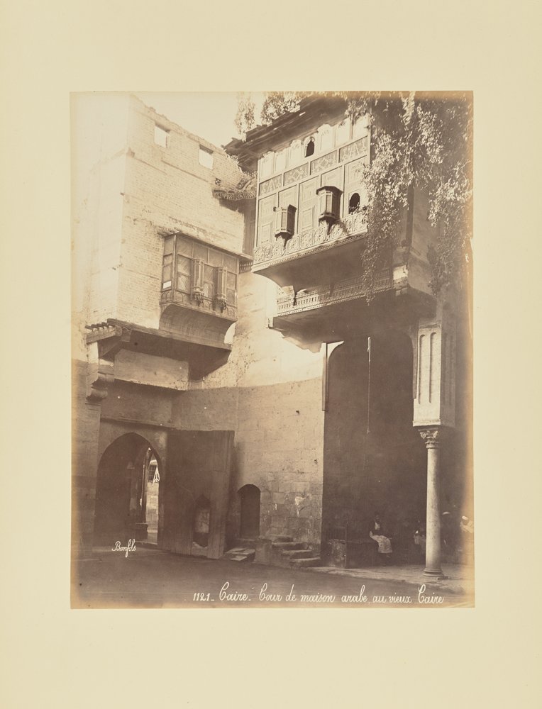 Kairo - Hof eines arabischen Hauses in Alt-Kairo von Félix Bonfils