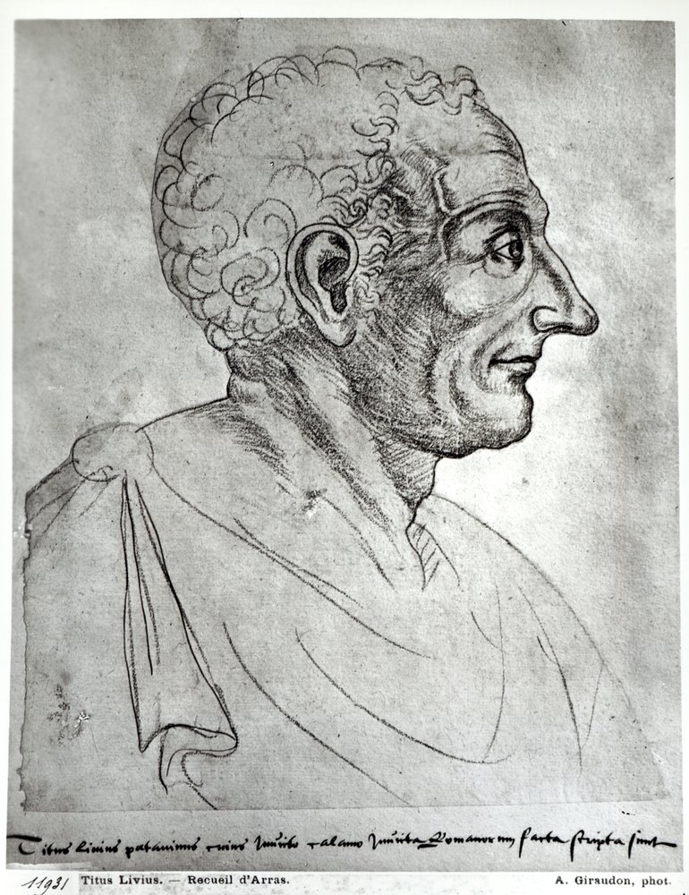 Porträt von Titus Livius, bekannt als Livius (59 v. Chr. - 17 n. Chr.) (Rötelzeichnung) von Flemish School