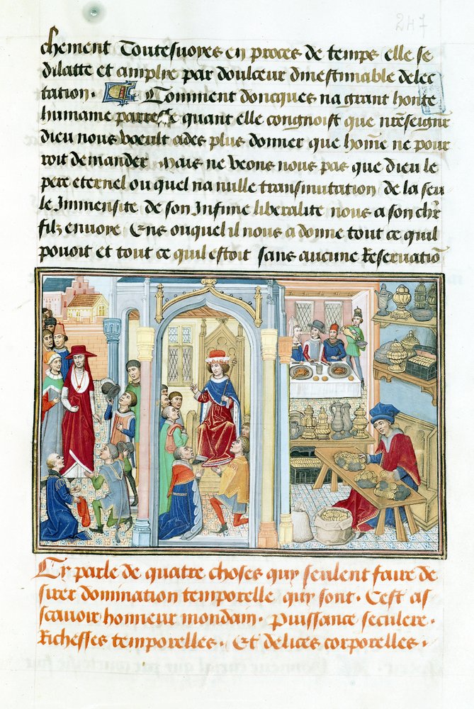 Ms 240 fol.247 Weltliche Dinge, aus Le Miroir d