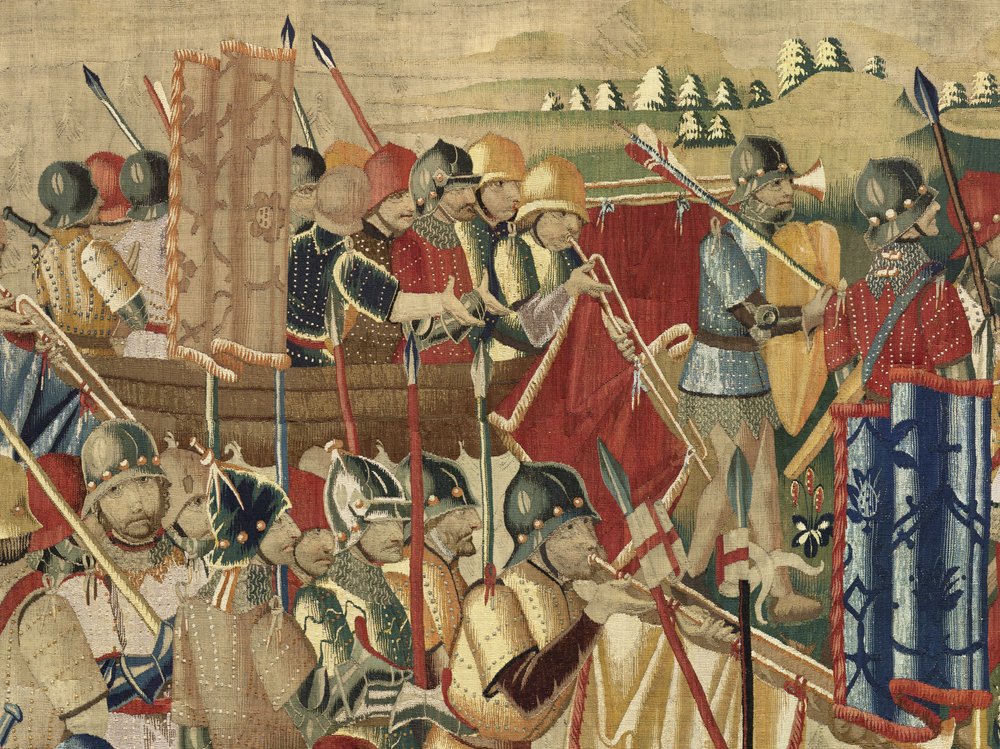Wandteppich, der die Eroberungen von König Alfons V. von Portugal zeigt (Detail) von Flemish School