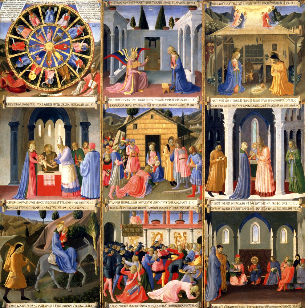 Szenen aus der Geburt Christi, Tafel eins aus dem Silbernen Schatz der Santissima Annunziata, ca. 1450-53 von Fra (c.1387-1455) Angelico