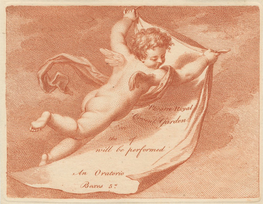 Eintrittskarte für das Theatre Royal, Covent Garden von Francesco Bartolozzi