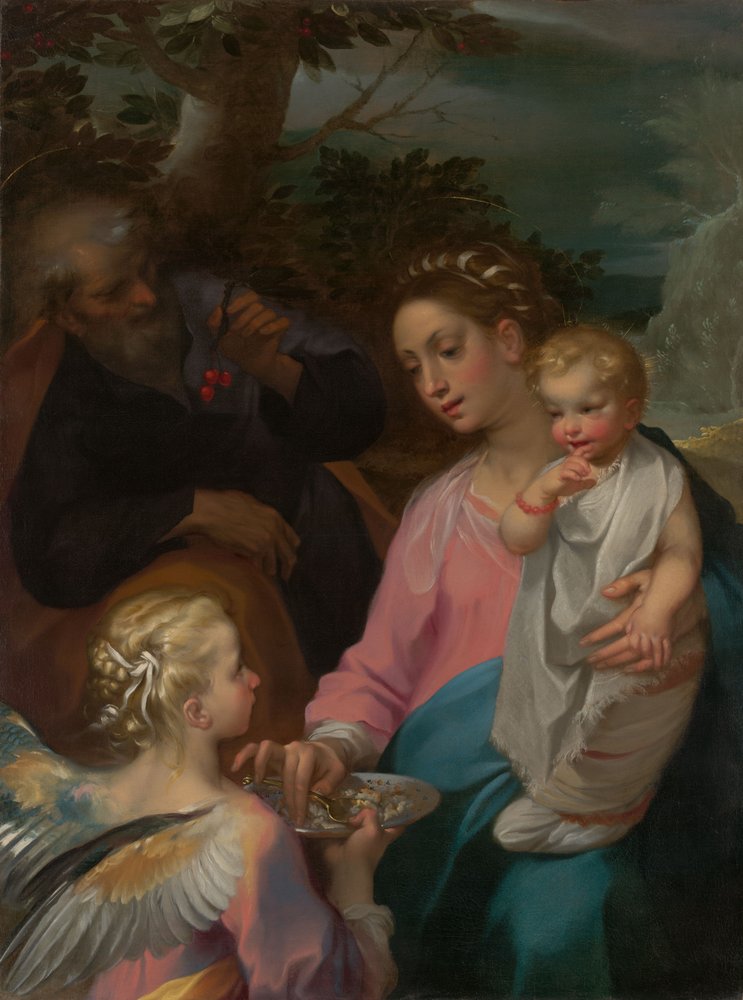 Die Ruhe auf der Flucht nach Ägypten, bekannt als Madonna della Pappa von Francesco Vanni