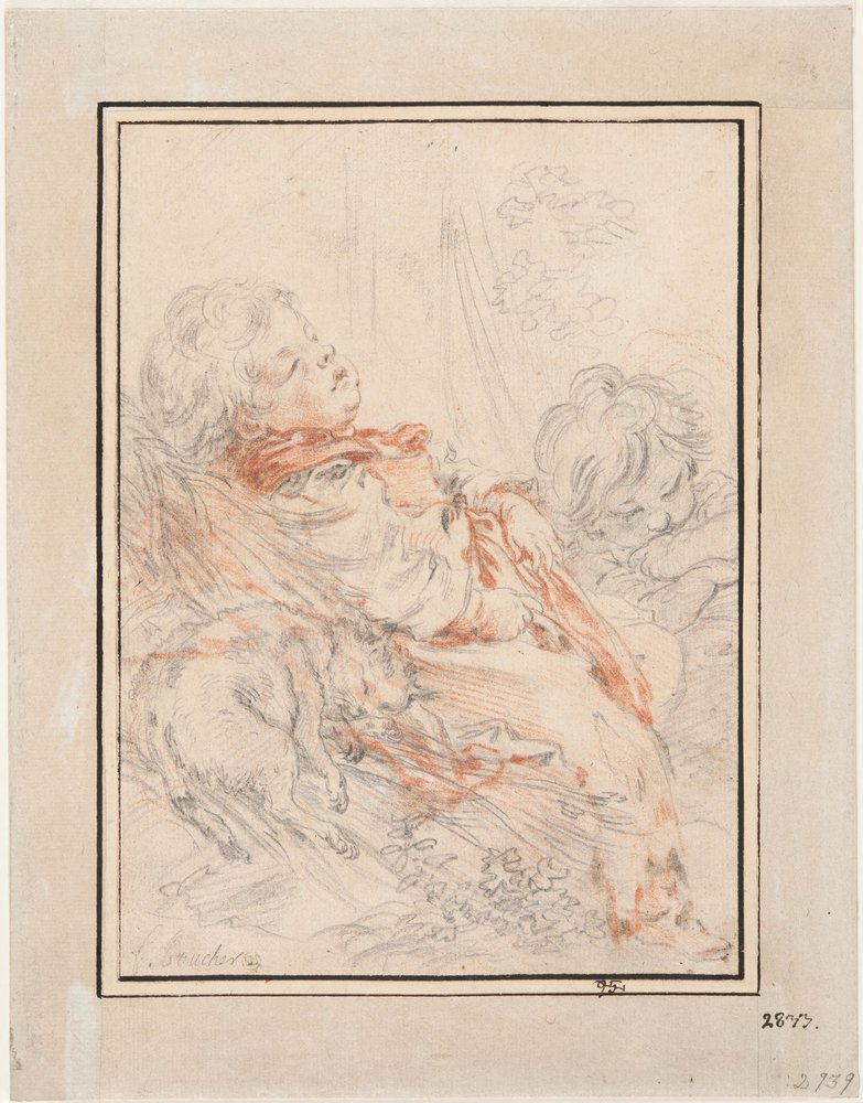 Schlafendes Kind von François Boucher