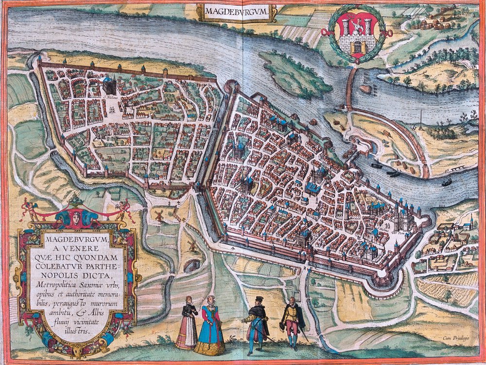 Plan von Magdeburg (Magdeburgum), Deutschland von Franz Hogenberg