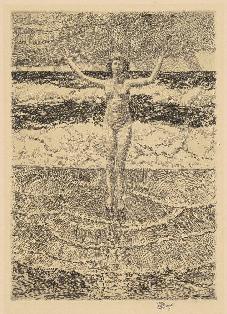 Regentropfen und Brandung von Frederick Childe Hassam
