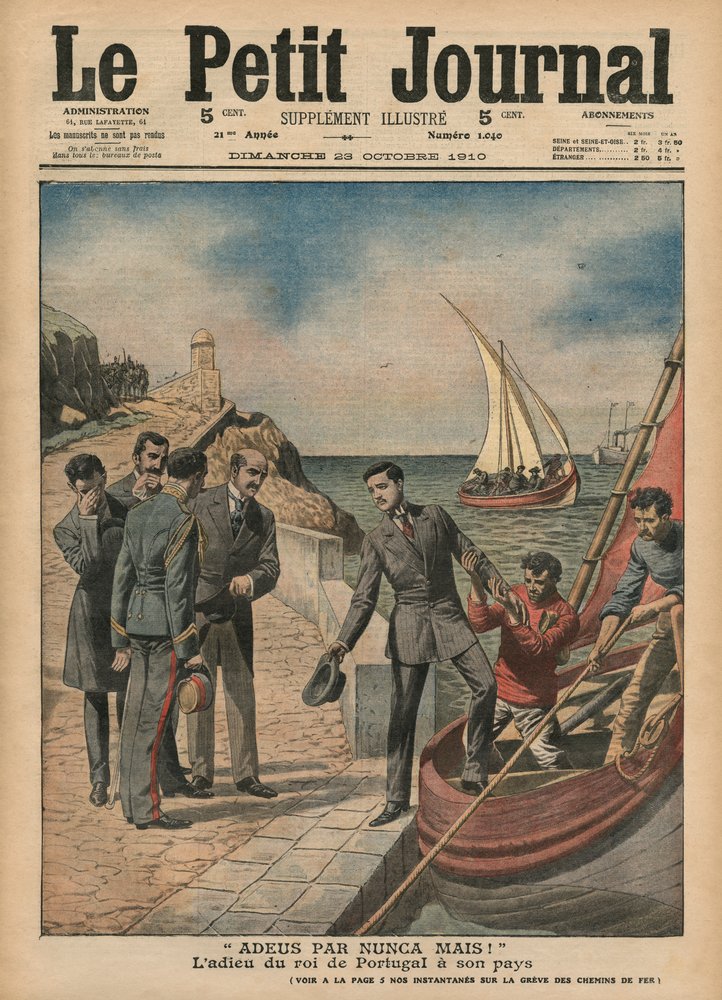 König Manuel II. von Portugal nimmt Abschied von seinem Land, „Lebt ...