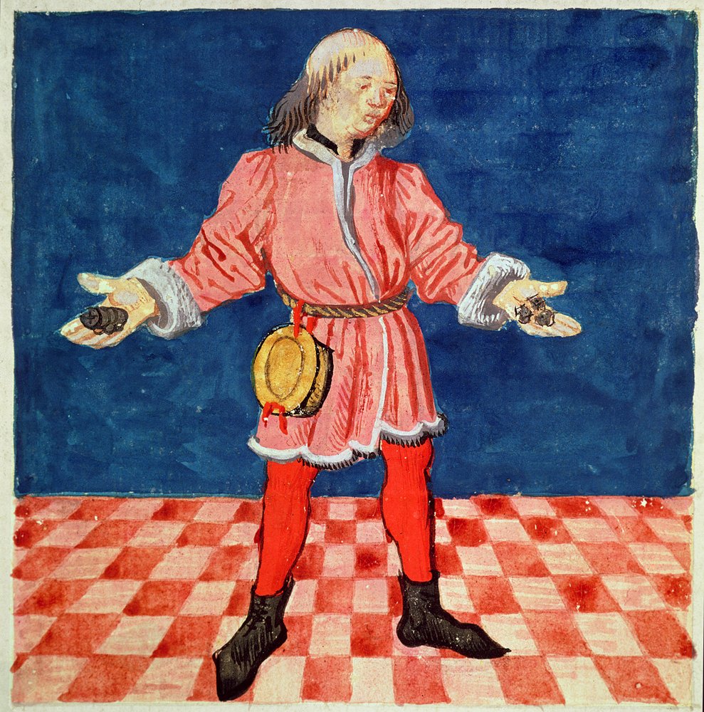 Ms. 3066 fol. 64v Der Würfelwerfer, aus Le Livre des echecs moralises, von Jacques de Cessoles von French School