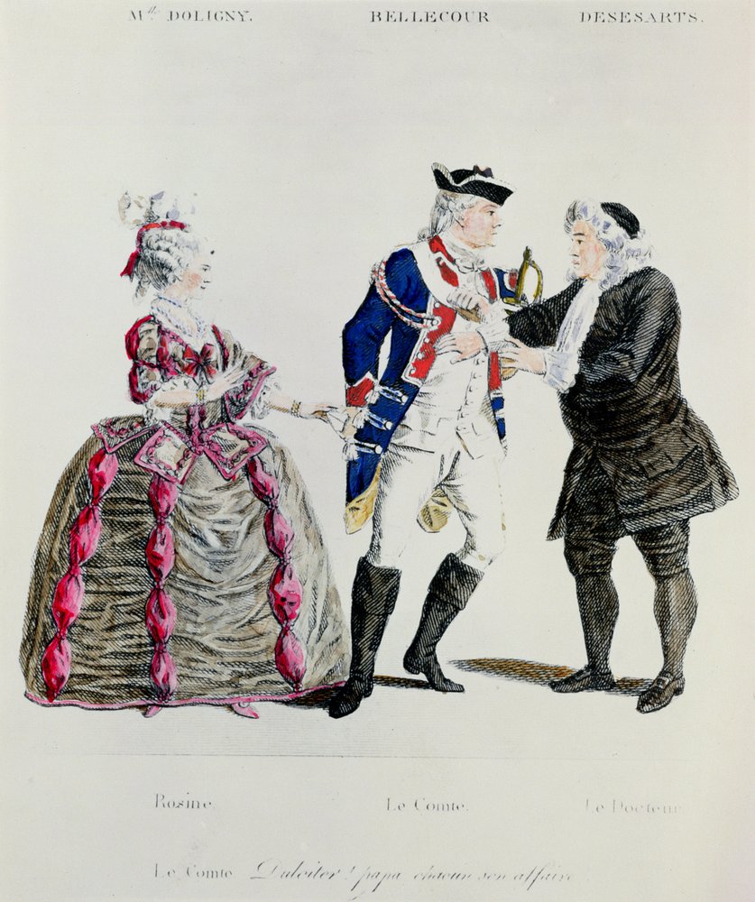 Rosine, Graf Almaviva und der Doktor, Szene aus Akt II Szene 13 von Der ...