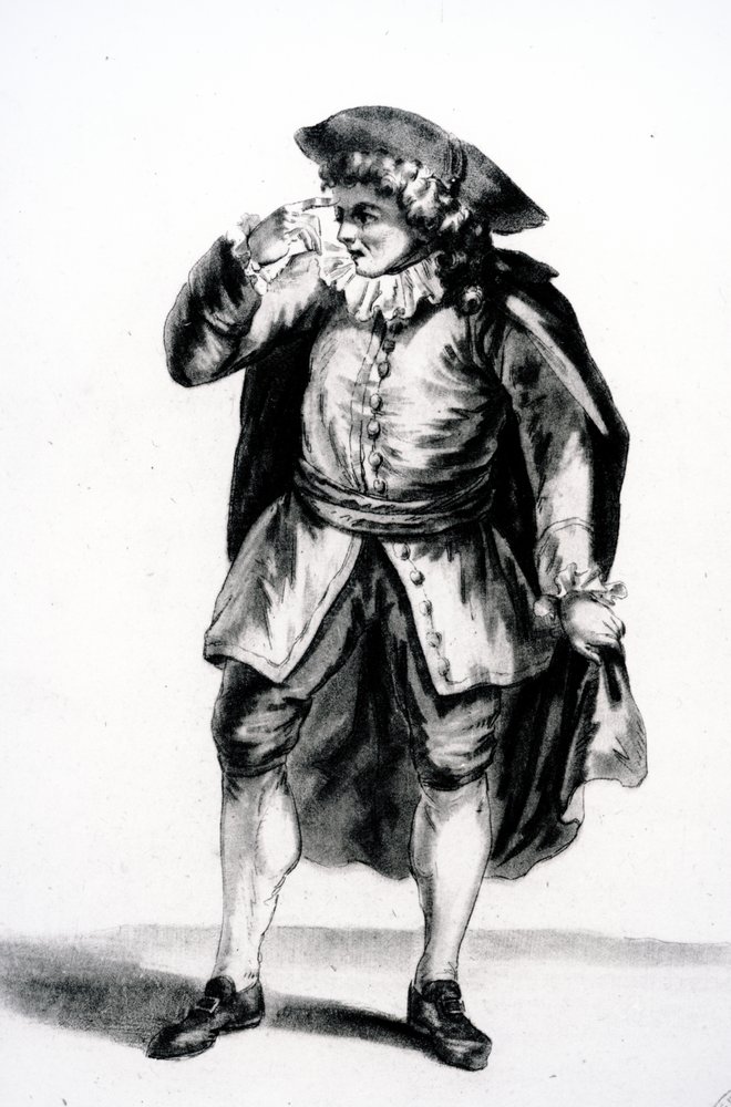 Das Kostüm von Arnolphe, aus Die Schule der Frauen von Molière von French School