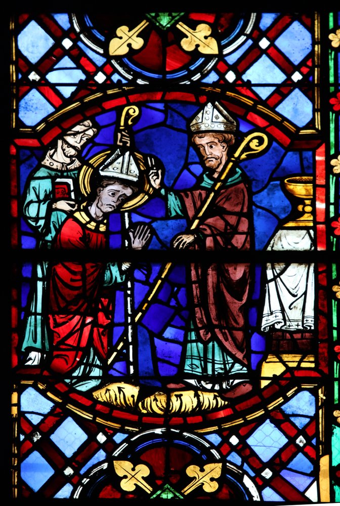 Fenster w04, Darstellung des Heiligen Martin als Bischof