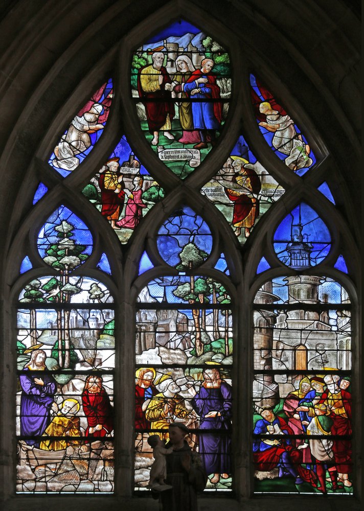 Fenster w2, St. Petrus Fenster von French School: Kunstdruck
