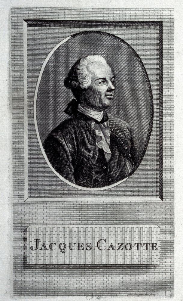 Porträt des Autors Jacques Cazotte 1720-1792, 18. Jahrhundert von French master.