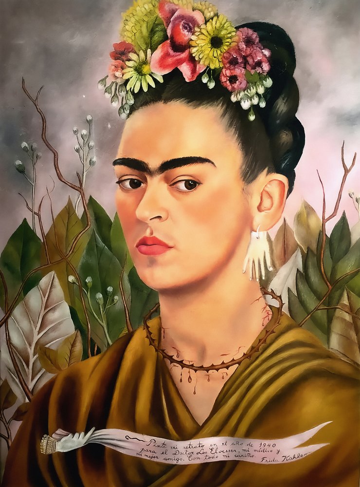Selbstporträt, Dr. Eloesser gewidmet von Frida Kahlo