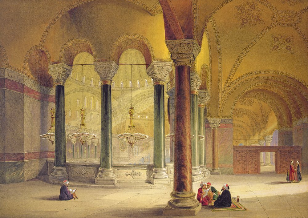Hagia Sophia, Platte 11: die Meme Galerie in der südwestlichen Ecke, graviert von Louis Haghe (1806-85), veröffentlicht 1852 von Gaspard Fossati