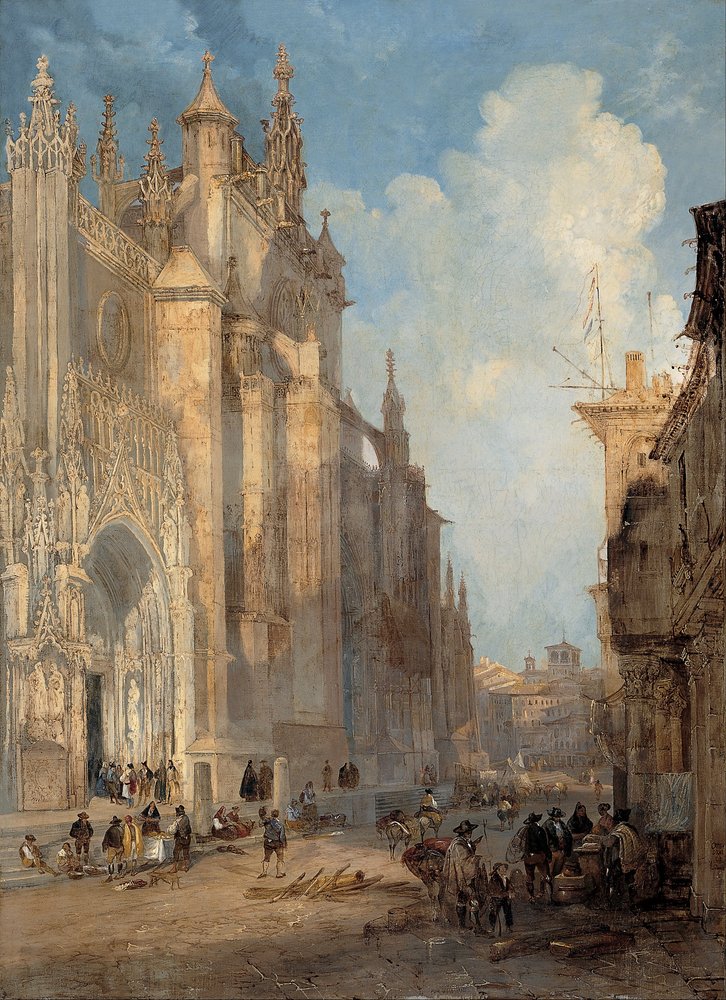 Kathedrale von Sevilla an der Seite der Stufen von Genaro Pérez Villaamil