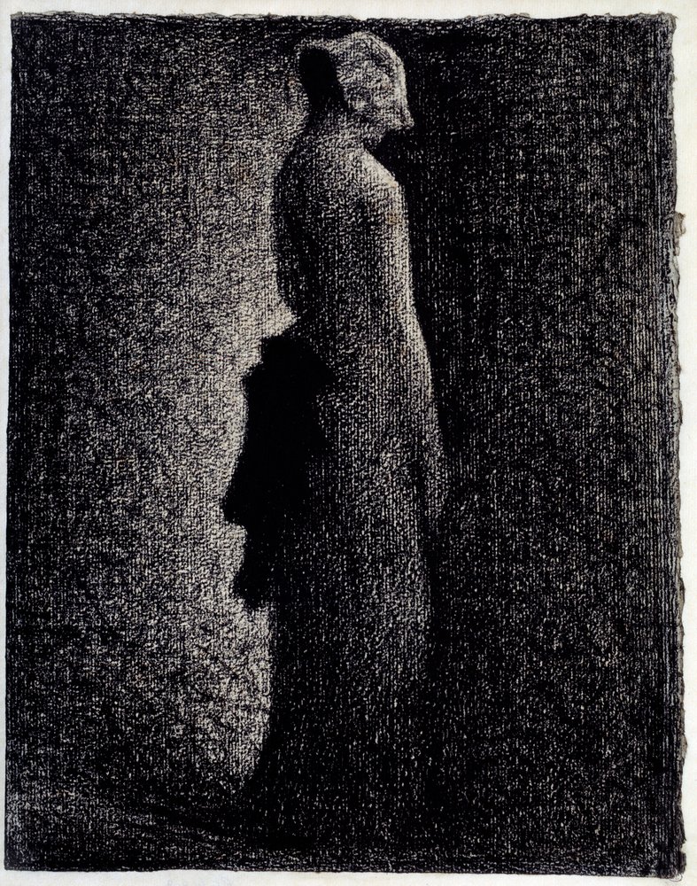 Der schwarze Knoten. Bleistiftzeichnung von Seurat (18591891