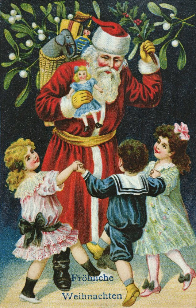 Weihnachtskarte Vintage Retro Mit Umschlag – Edwardianischer Druck, 12,5x17,5 Cm, Innen Leer