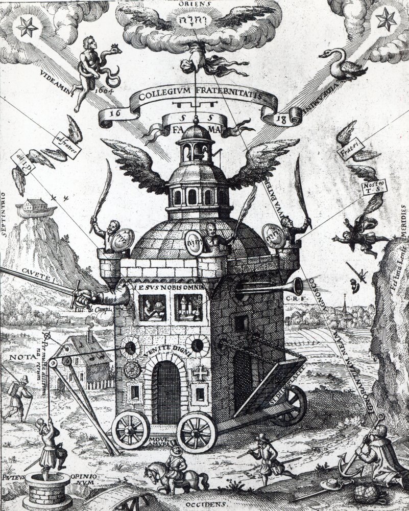 Frontispiz des Collegium Fama Fraternitatis von Theophilus Schweighardt, 1618 von German School