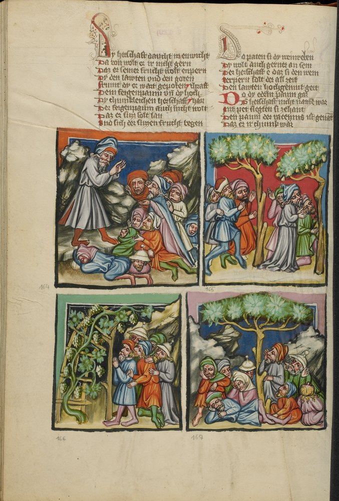 Illuminationen aus der Weltchronik, Ms. 33, fol. 135v, um 1400-10 von German School