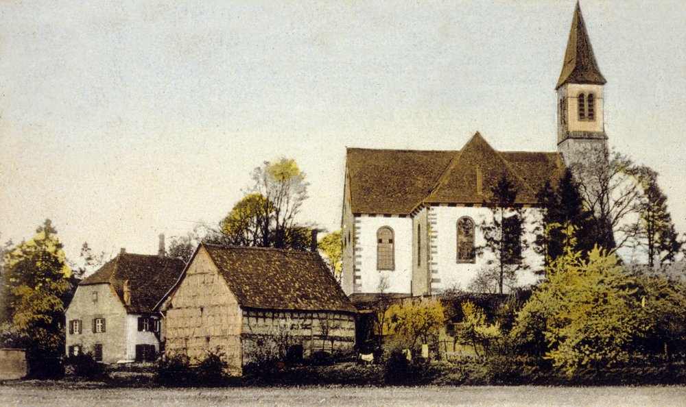 Blick auf die Kirche von Bischwiller, Deutschland von German School