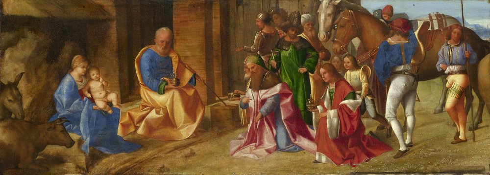 Anbetung der Heiligen Drei Könige, ca. 1490 von Giorgione da Castelfranco