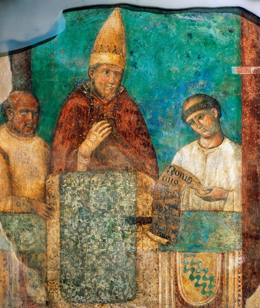 Bonifatius VIII. verkündet das Heilige Jahr, Erzbasilika St. Johannes im Lateran, Rom, Italien von Giotto (c.1266-1337)