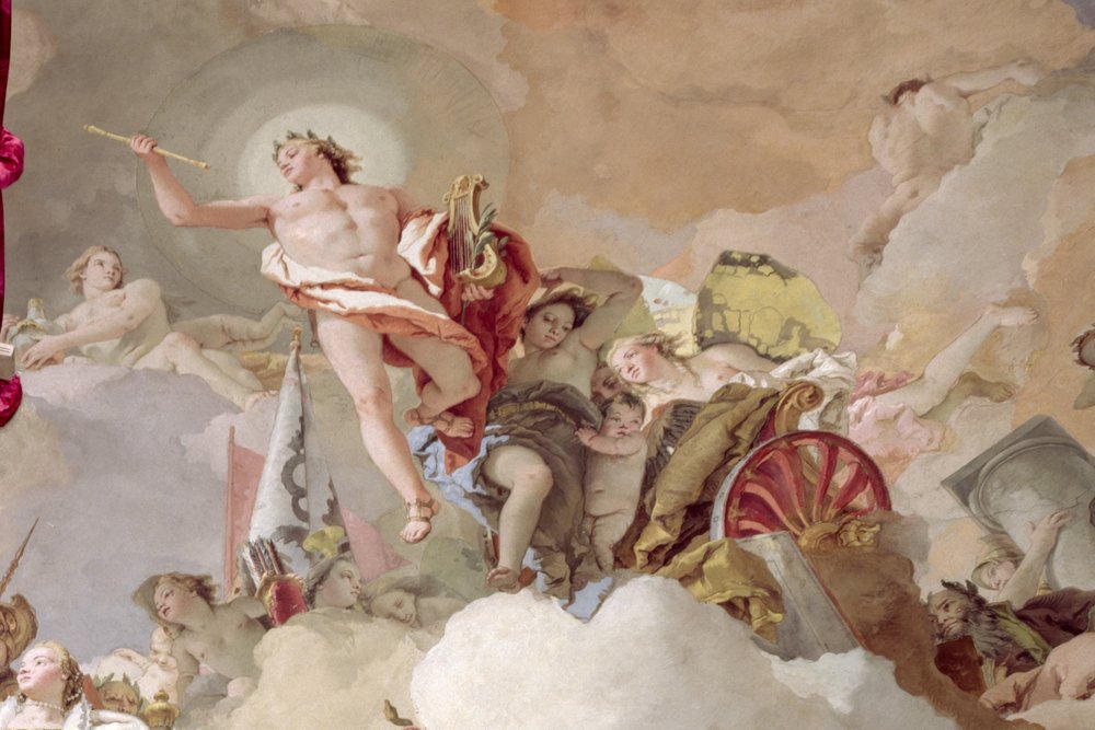 Apotheose der spanischen Monarchie (Detail) von Giovanni-Battista Tiepolo