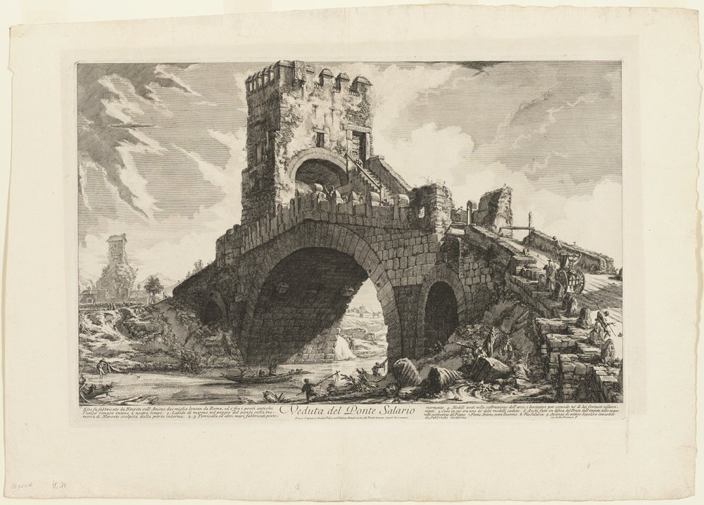 Ansicht der Ponte Salario, aus Ansichten von Rom von Giovanni-Battista Piranesi