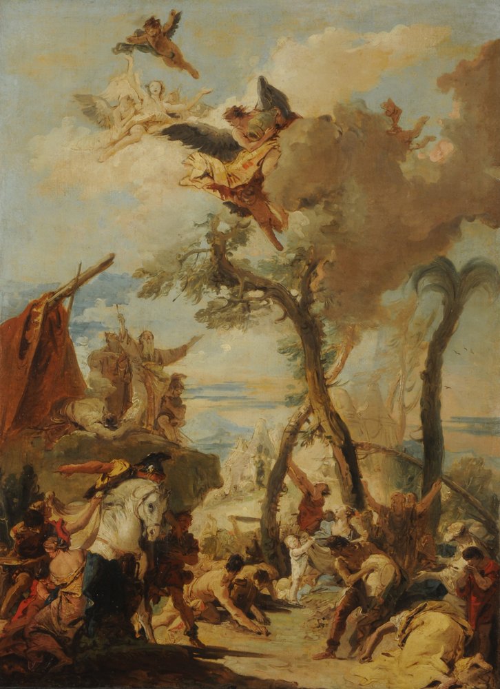 Die Hebräer sammeln das Manna in der Wüste (Skizze) von Giovanni-Battista Tiepolo