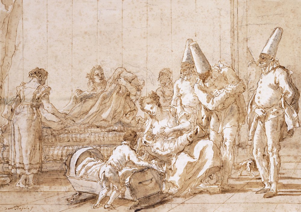 Die Pflege von Punchinello, 1790-1804 von Giovanni-Battista Tiepolo