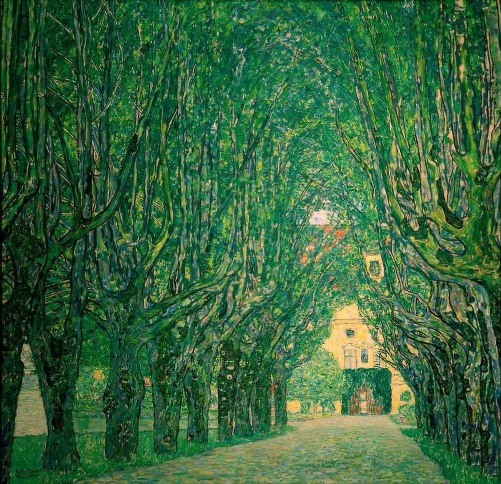 Allee im Park von Schloß Kammer von Gustav Klimt