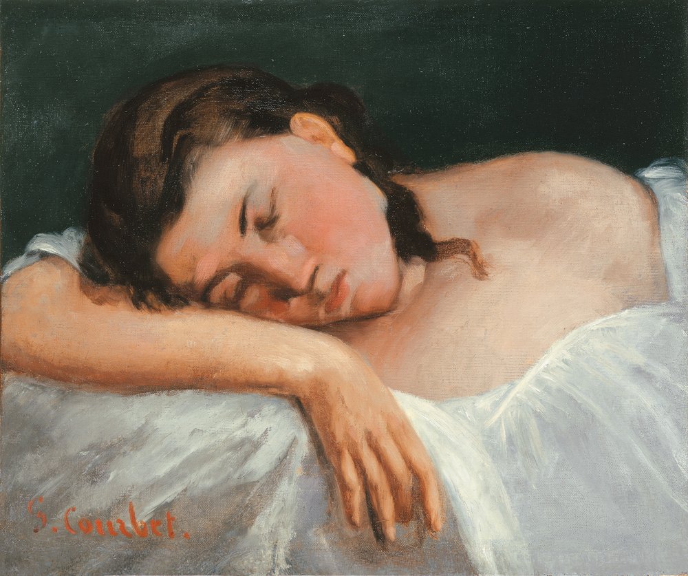 Schlafendes junges Mädchen, 1847 von Gustave Courbet
