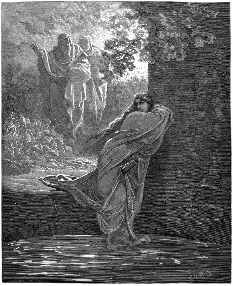 Susanna im Bade: Illustration von Gustave Doré (1832-1883) für die Bibel von Gustave Dore