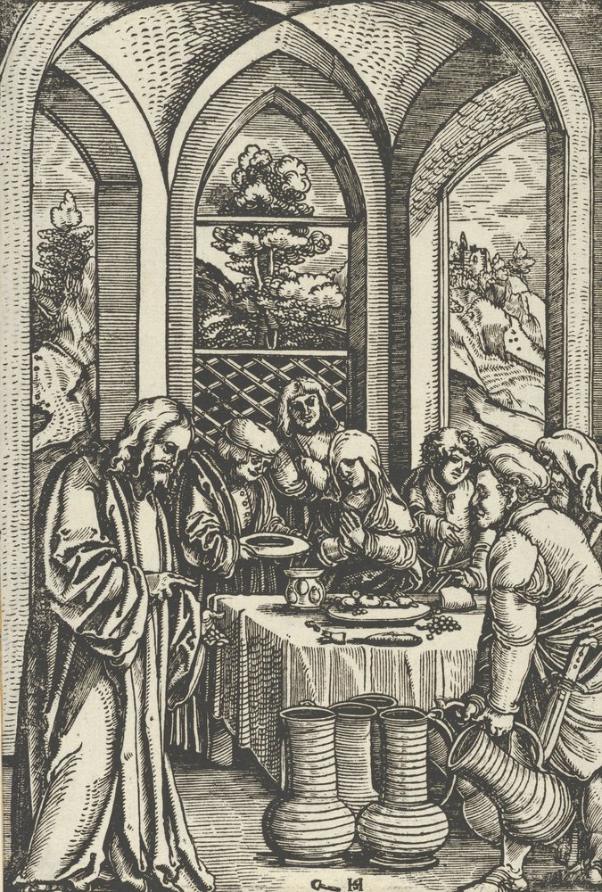 Die Hochzeit zu Kana, aus Das Leben Christi von Hans Schäufelein the Elder