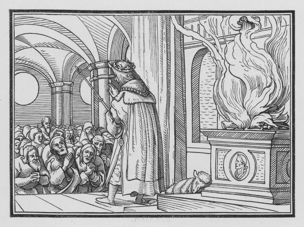 Salomo das Volk und lobt Gott, 2 Chroniken VI, 12