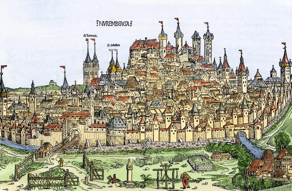 Ansicht der Stadt Nürnberg, Deutschland von Hartmann Schedel