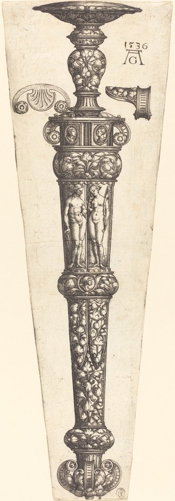 Große Dolchscheide mit nacktem Paar von Heinrich Aldegrever