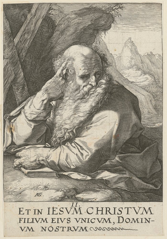 Andreas, Blatt 2 der Folge "Christus, die zwölf Apostel und Paulus" von Hendrick Goltzius