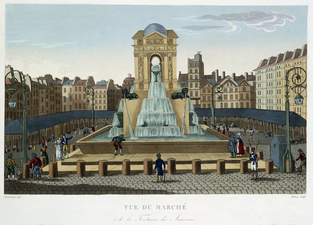 Der Brunnen der Unschuldigen, um 1820 - in „Vues de Paris“ von Courvoisier 1827 von Henri Courvoisier-Voisin