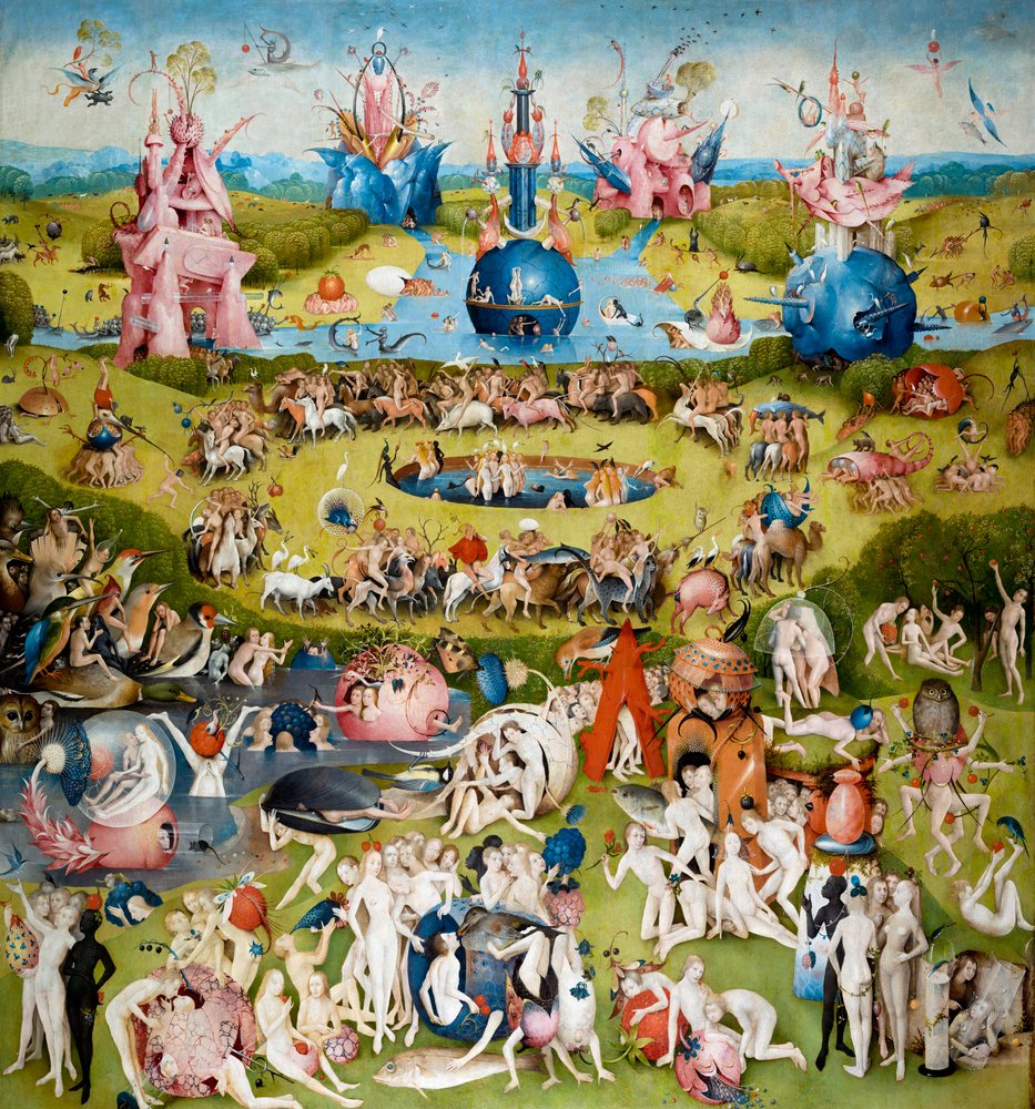 Der Garten der Lüste, Mitteltafel, um 1500 von Hieronymus Bosch
