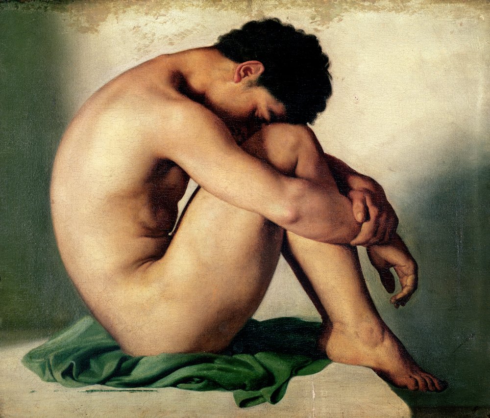Studie eines nackten jungen Mannes von Hippolyte Flandrin